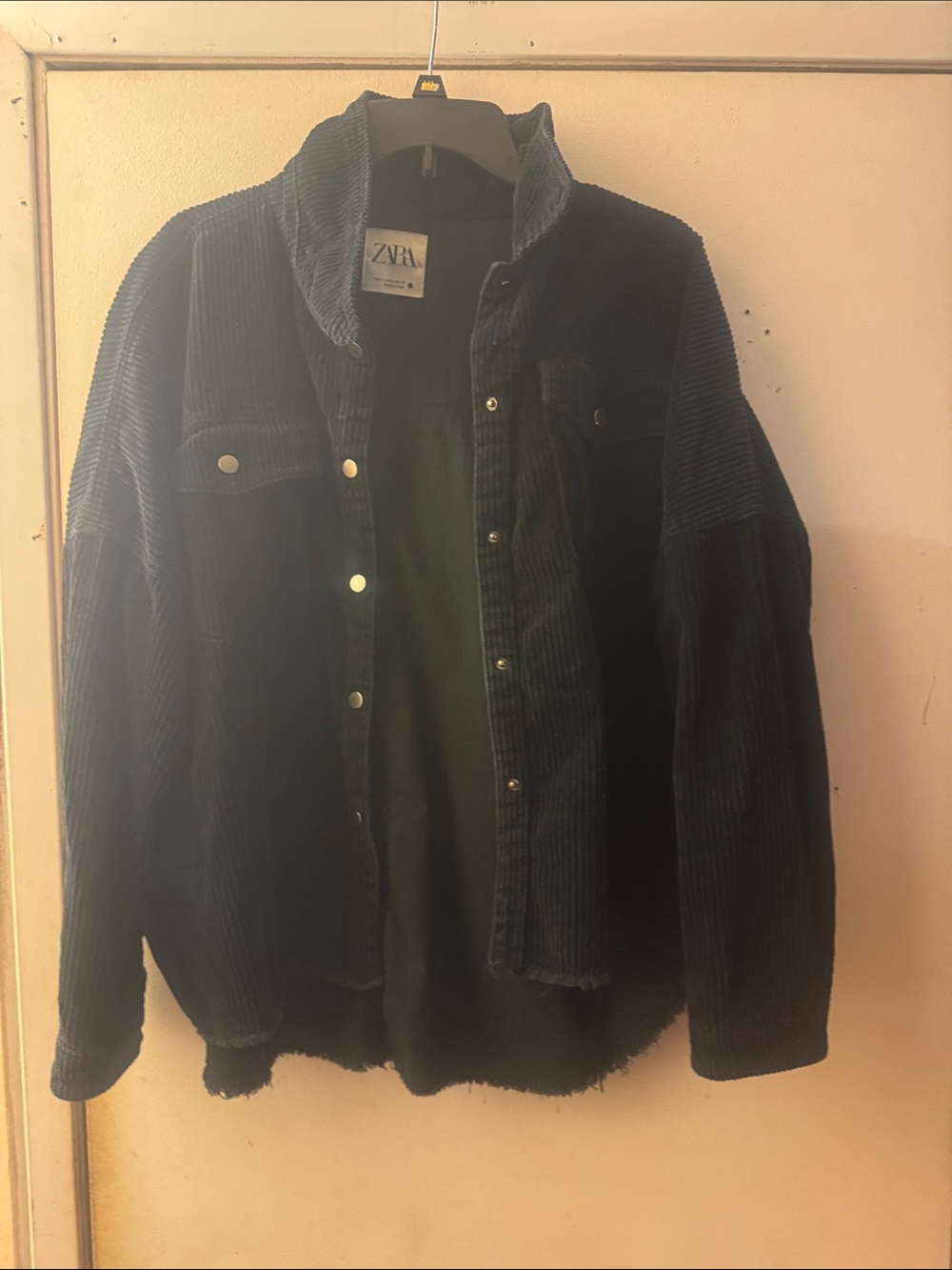 Zara Dark Navy Corduroy Oversized Shacket - Picture 2 of 6